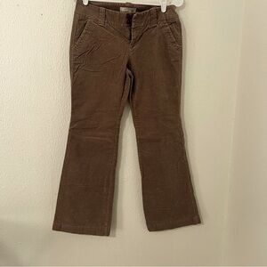 OLD NAVY Women’ Petite Sz 2 Brown Corduroy Flare Low Rise Pants Y2K Doub Button